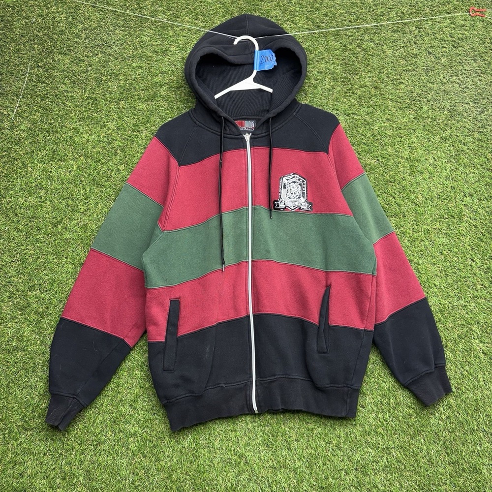 Southpole Zip Up Hoodie Mens Medium Y2K Hip Hop Streetwear Striped Grunge